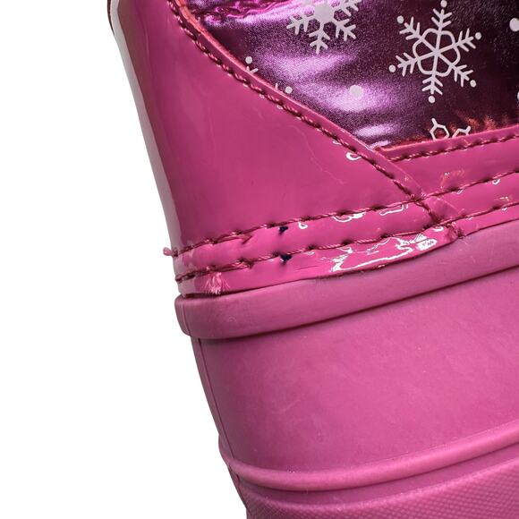 Totes Birchmount Water Resistant Winter Snowflake Snow Boots Girls Size 5M Pink - Picture 9 of 13